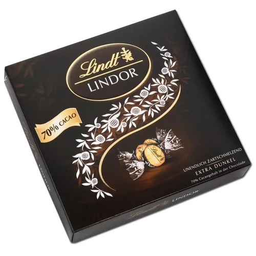  Lindt Lindor Kugeln Dark 70% in einer Präsent Box, 186g Packung 45,00€/1kg