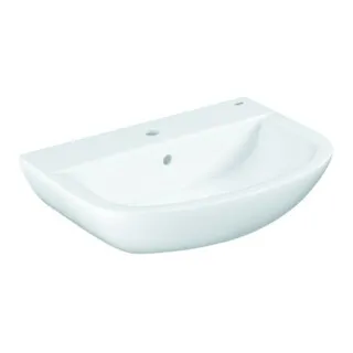 GROHE Bau Keramik Waschtisch 60cm - Wandhängend mit Überlauf und Hahnloch, langlebiges alpinweißes Glasporzellan für stilvolles Baddesign