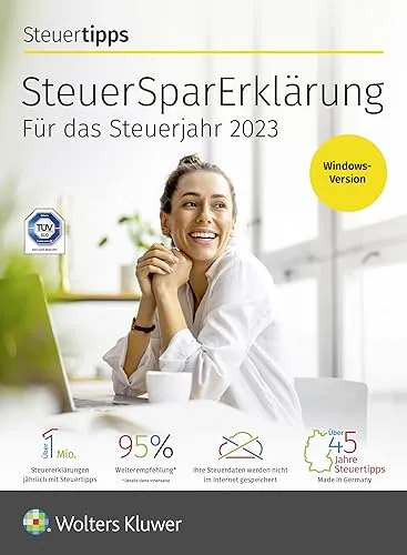 SteuerSparErklärung 2024 (für Steuerjahr 2023) - Steuersoftware für Windows 10, die maximale Steuererstattung ermöglicht und durch einen Frage-Antwort-Stil eine fehlerfreie Erstellung Ihrer Steuererklärung garantiert.