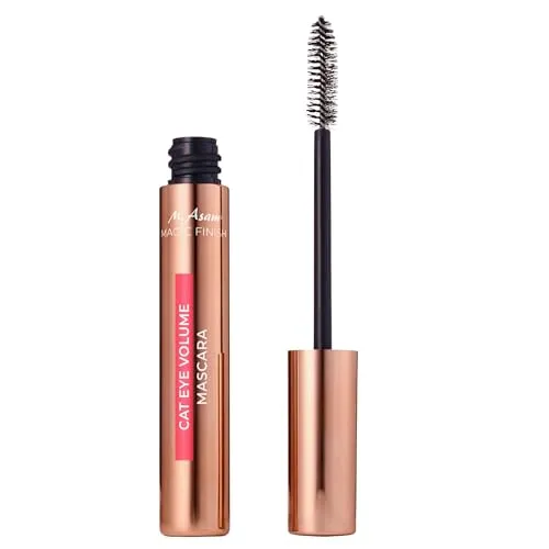 M. Asam MAGIC FINISH Cat Eye Volume Mascara Deep Black (10ml) – Volumen-Mascara mit geschwungener Bürste, Definition & Länge, tiefschwarze Textur, für den perfekten Cat-Eye-Look