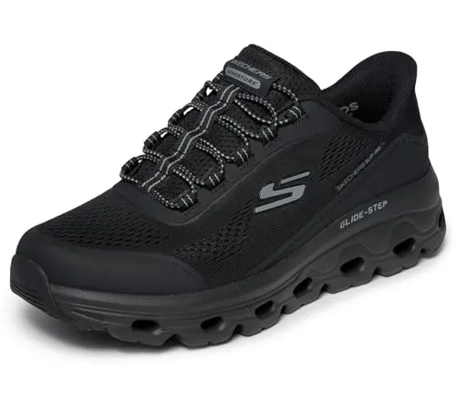 Skechers Herren Glide-Step Sole Glover Peak Sneaker, Schwarz, 41 EU - Sportliche Slip-On-Sneaker mit flexibler Laufsohle für optimalen Tragekomfort. Ideal für Outdoor-Aktivitäten und lässige Styles – einfach anziehen und loslegen!