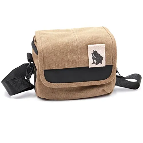 vhbw Kamera-Tasche kompatibel mit Panasonic Lumix DC-TZ91, DMC-FZ1000, DMC-FZ2000, DMC-FZ300 Canvas braun, grau