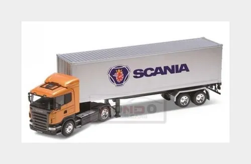 1:32 WELLY Scania R730 V8 Tractor Truck Cassonato 2011 Orange Silver WE32626 Mod