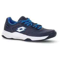 Lotto Tennisschuhe Mirage 600 II Allcourt – Blau, Herren Größe 45,5 (US 12) - Leichter und atmungsaktiver Tennisschuh für Viel-Clubbesucher. Die Allround-Sohle und das atmungsaktive Obermaterial sorgen für perfekte Anpassung und Komfort auf dem Spielfeld.