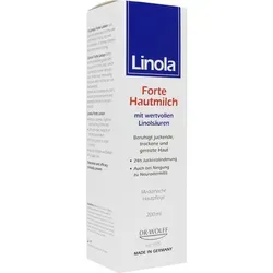 LINOLA Hautmilch Forte 200 ml - Intensive Pflege für trockene Haut - Körperlotionen, spendet langanhaltende Feuchtigkeit und beruhigt empfindliche Haut für ein angenehmes Hautgefühl.