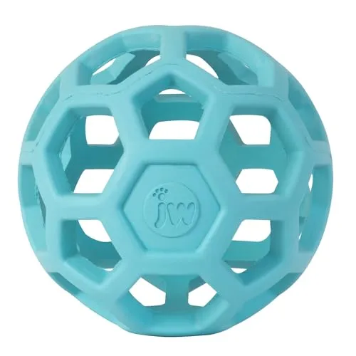 JW – Hol-ee Roller – Lustiges und vielseitiges Hundespielzeug – Jagdspielzeug für Hunde – Spielzeug zur geistigen Stimulation – Beschäftigungsball für Hunde – Größe S – Durchmesser 7,5 cm – Farbe Blau