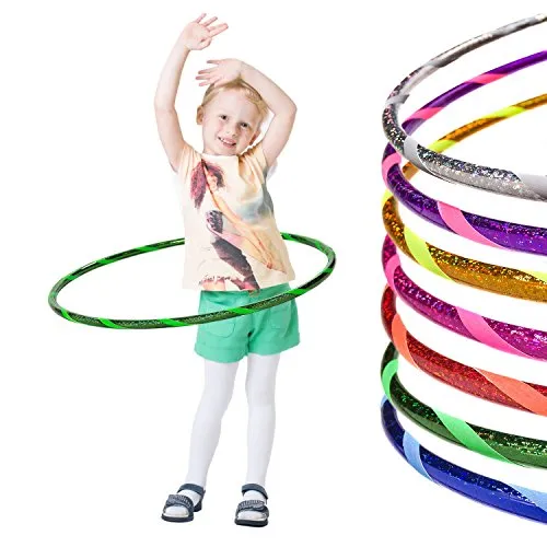 Glamour Kinder Hula Hoop Reifen Ø70cm - Glitzernder Spaß für Kids - Fitnessreifen für Kinder, der mit Glitzer begeistert und die Ausdauer sowie Körperhaltung spielerisch verbessert. Robuster Aufbau aus deutscher Handarbeit, ideal für aktive Kids.