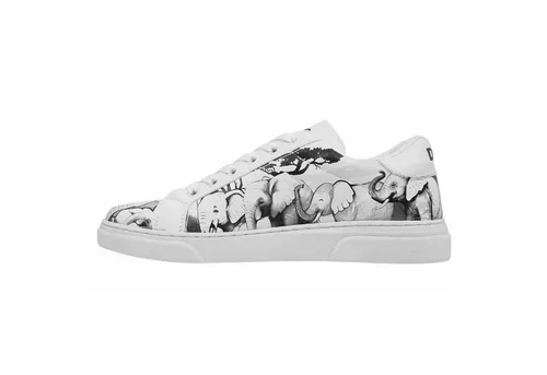 DOGO Ace Low-Top Sneaker "Sunset Animals" - Handgefertigte Damen Sneaker - Sneaker für Damen, handgefertigt aus hochwertigem Lederimitat, mit kreativem Design und bequemer Passform – ideal für einen individuellen Look im Alltag.