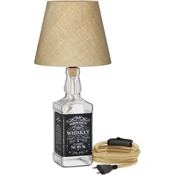 ledscom.de Tischlampe FLAKO - Upcycling für Flaschen - Kreative Tischlampe für Flaschen mit E27-Fassung und Hanfkabel. Ideal für DIY-Projekte und als individuelles Geschenk. Schaffen Sie ein einzigartiges Wohnambiente!
