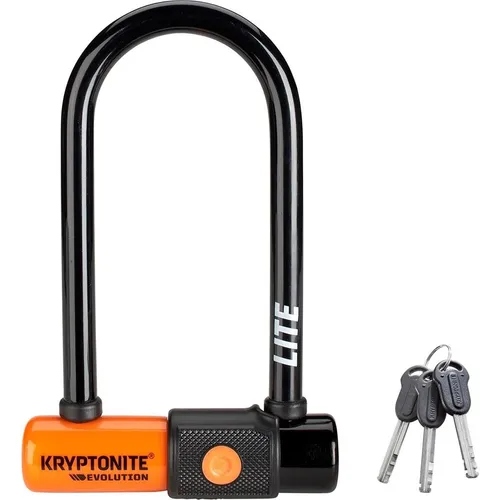 Kryptonite Evolution Lite Mini-6 Schloss - Fahrradschloss mit 11 mm starkem Bügel aus gehärtetem Stahl, leicht und kompakt (nur 730 g) für optimale Sicherheit bei innerstädtischen Stopps. Inklusive 3 Schlüsseln, davon einer mit LED-Leuchte.