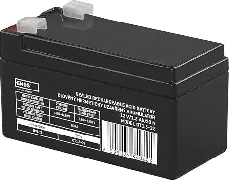EMOS Wartungsfreier Blei-Akku 12 Volt / 1,3 Ah - Faston 4,7 mm
