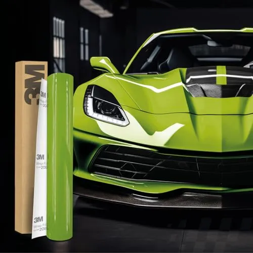 3M 2080 Car Wrapping Folie 30x152cm Selbstklebende Autofolie für Auto Motorrad Boot 3D Lackschutzfolie mit Luftkanälen zum Folieren (G16 Gloss Light Green)