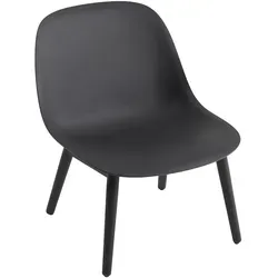 Muuto Fiber Lounge Chair, wood base, schwarz