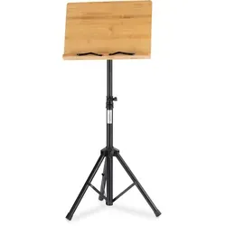 Classic Cantabile OSW-125 Notenpult Bambus - Stabiles Orchesterpult mit praktischen Notenklemmen, höhenverstellbar und ideal für Kinder