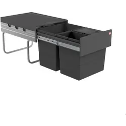 Hailo Abfallsammler 3642531 | Raumspar-Tandem 18 + 2x 8.5 L - Haushaltszubehör: Kompakter Abfallsammler für Unterschränke ab 40 cm, bietet 34 Liter Volumen und einfachen Zugriff durch Handauszug.