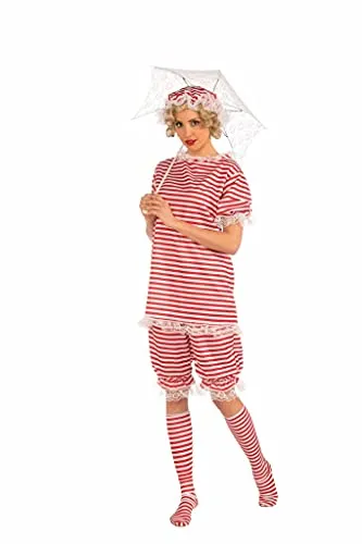 Forum Novelties AC556 Bettie am Strand Badeanzug - Kostüm-Outfit für Erwachsene, 1920er Jahre Stil mit Top, Shorts und Hut – perfekt für Strandpartys und Themen-Events!