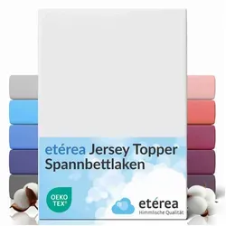 etérea Himmlische Qualität Spannbettlaken etérea Comfort Jersey Topper Spannbettlaken, Jersey, Gummizug: rundum, (1 Stück) weiß 200 cm x 200 cm