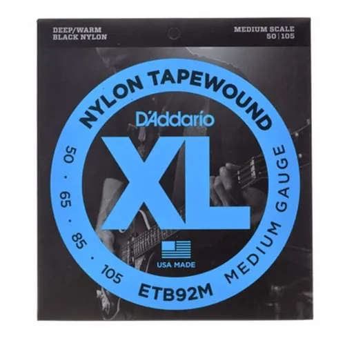 D'Addario ETB92M E-Bass Gitarrensaiten - Gitarren- & Bass-Zubehör mit umwickelten Saiten für warmen Klang und hohe Langlebigkeit, ideal für anspruchsvolle Bassisten.