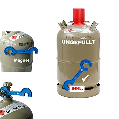 BlueCraft Gas 11 kg Propan Gasflasche - Leere 11 kg Propan Gasflasche, ideal für Gas-Grills, Wohnwagen und Heizungen, kompakt mit einem Durchmesser von 30 cm für einfache Handhabung.