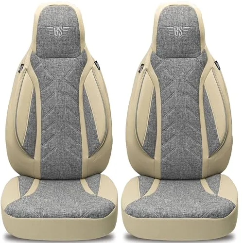 Bremer-Sitzbezüge für Wohnmobil Ducato/Jumper/Boxer - Grau/Beige - Autositzbezüge für Fiat Ducato & Co. – Atmungsaktives, strapazierfähiges Material für optimalen Komfort und Schutz während der Fahrt.