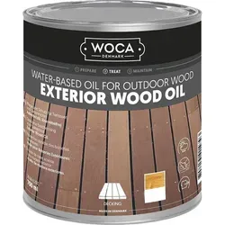 WOCA Exterior Holz Öl - Teak 0,75L - Reinigungsmittel für Gartenmöbel und Terrassen, wasserbasierend, schimmelresistent und schnell trocknend – ideal für alle Holzarten im Außenbereich.