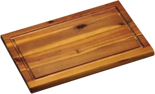 KESPER® Schneidebrett Schneidbrett mit Saftrille, Akazienholz, Maße: 32 x 21 x 1,5 cm, (1-St)