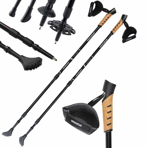 Sportana Nordic-Walking-Stöcke - Ergonomische Teleskopstöcke mit Anti-Schock-Funktion - Walkingstöcke für optimale Stabilität und Komfort beim Nordic Walking, ideal für lange Strecken und verschiedene Terrain.