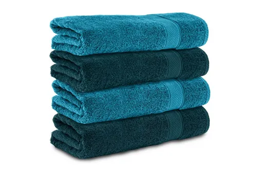 Komfortec Badetücher Set 4 Stück, 100% Baumwolle, Frottee, 70x140 cm - Hochwertige Badetücher aus 100% Baumwolle (Frottee) in eleganten Farben. Ideal für den täglichen Gebrauch, pflegeleicht und mit geprüfter Qualität für ein angenehmes Hautgefühl.