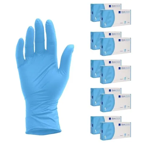ABENA® Classic Nitrilhandschuhe, puderfrei, blau - Größe L, 1 Karton mit 1000 Stück - Arbeits- & Schutzkleidung, ideal für Pflege, Reinigung und Lebensmittelkontakt, bietet hervorragendes Tastempfinden und passt sich der Handform an.
