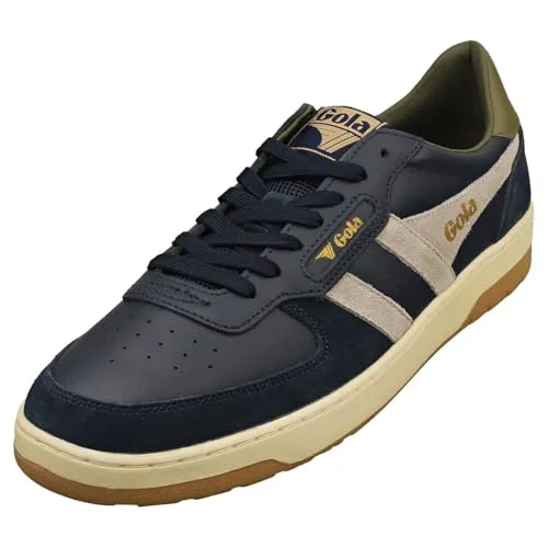 Gola Herren Sneaker HAWK - Marine Grau, Größe 45 EU - Sneaker für Herren in Navy Grey, ideal für den Alltag. Mit hochwertigem Leder und bequemer Gummisohle für optimalen Tragekomfort.