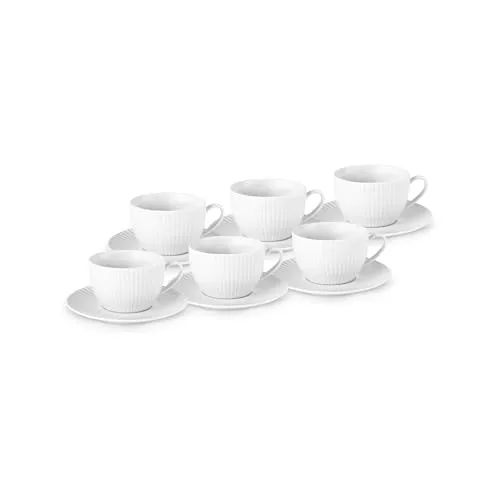 Karaca Seashell Teetasse Set für 6 Personen - Kaffee- & Teegläser, hochwertiges Porzellan mit elegantem Design, ideal für besondere Anlässe und als stilvolles Geschenk für neue Haushalte.