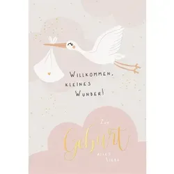Skorpion Glückwunschkarte Glückwunschkarte - Zur Geburt alles Liebe - rosa rosa