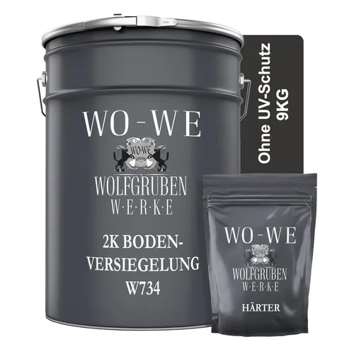 WO-WE 2K Epoxidharz Bodenversiegelung W734, Klar - Bodenbeschichtung für Innen und Außen, ideal für Garagen, Werkstätten und Terrassen. Bietet hohe chemische Widerstandsfähigkeit und schnelle Aushärtung.