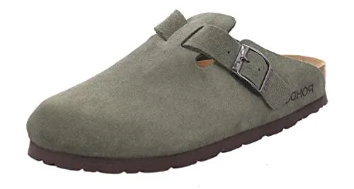 Rohde ALBA 6071-61 Keilpantolette in Olive Grün - Größe 38 EU - Bequeme Keilpantolette aus Veloursleder in stilvollem Olive Grün. Ideal für den Casual-Look, mit praktischem Schnallenverschluss und runder Schuhspitze für optimalen Tragekomfort.