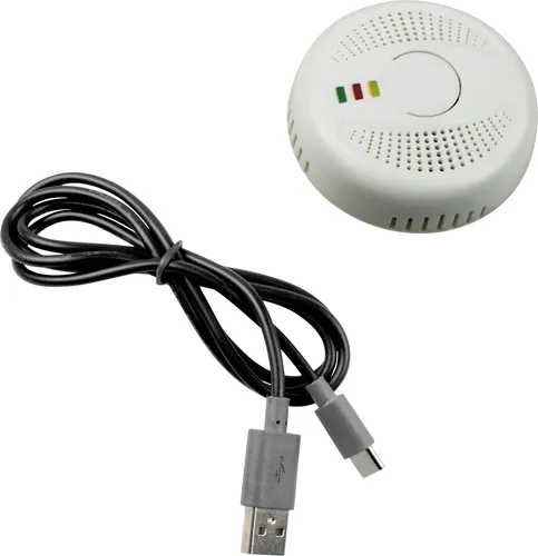 AS Schwabe Gas- und Kohlenmonoxidmelder - Gasmelder für Propan, Butan und Narkosegase, mit lautem 75dB-Alarm und USB-C-Anschluss für flexible Nutzung, ideal für maximalen Schutz in jedem Haushalt.