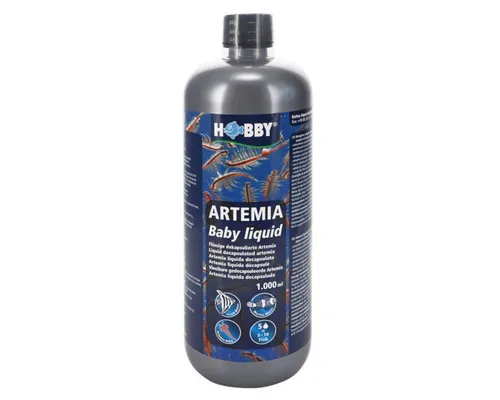 HOBBY Artemia Baby Liquid 1 Liter - Flüssiges Futter für Fische - Flüssiges Powerfutter für Fische, reich an dekapsulierten Artemia Salina. Ideal für die Aufzucht und Pflege von Aquarienfischen, mit geprüfter Qualität für optimale Fütterung.