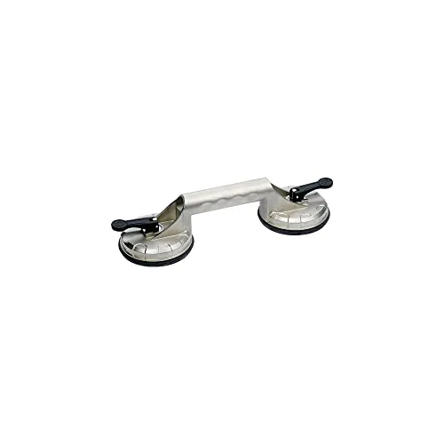 Saugheber Trgf.80kg Kopf-Ø 118mm 2 Köpfe Alu PROMAT - Zubehör für Elektrowerkzeug, ideal für das Heben schwerer Materialien bis 80 kg, einfaches Ansaugen durch Kipphebel und vielseitig einsetzbar auf verschiedenen glatten Oberflächen.