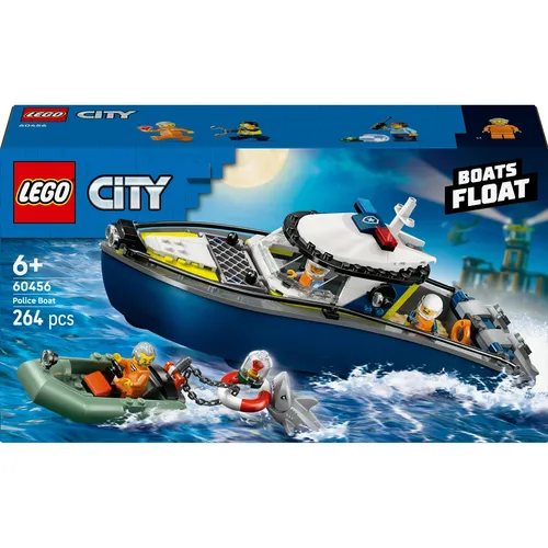 LEGO CITY Verfolgungsjagd im Polizeiboot 60456 - LEGO City Set für Kinder ab 6 Jahren, mit schwimmendem Polizeiboot, Ganovenboot und spannenden Figuren für kreative Abenteuer!