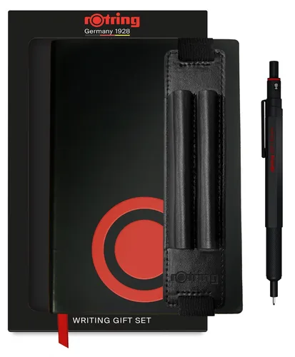 rOtring 600 Druckbleistift Geschenkset mit Notizbuch & Etui - Elegantes rOtring 600 Geschenkset mit vollmetallischem Feinminenstift, Notizbuch und PU-Etui. Ideal für kreatives Arbeiten und Notizen, perfekt für unterwegs.