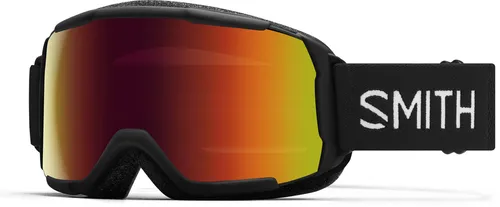 SMITH GROM Schneebrille 2026 black/red sol-x mirror - Snowboardbrille mit sphärischen Carbonic-X Gläsern und Anti-Beschlag-System. Ideal für Kinder und Brillenträger, bietet sie kristallklare Sicht und hohen Tragekomfort.