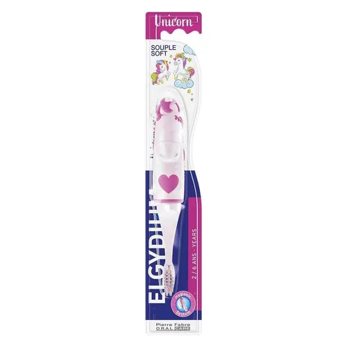 Elgydium Kinder-Einhorn-Zahnbürste für Kinder von 2 bis 6 Jahren (Weich) (50003566)