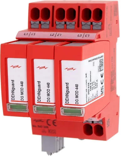 Dehn DG MP TNC 440 FM Überspannungsableiter Typ 2+3 - Typ 2+3 Überspannungsableiter für den Schutz von Niederspannungs-Verbraucheranlagen, modularer Aufbau für einfache Installation und vielseitige Einsatzmöglichkeiten.