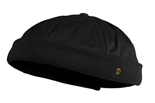Balke Herren Dockerscap - Schirmlose Mütze in Schwarz - Schirmlose Kopfbedeckung aus 100% Baumwolle, ideal für den lässigen Look. Verfügbar in mehreren Farben und mit praktischer Klettverschlussanpassung.