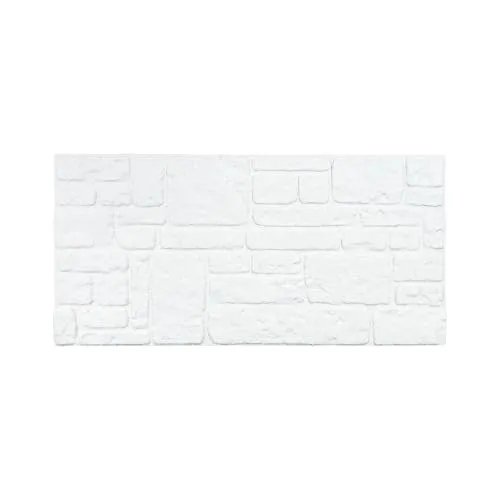 IZODEKOR Styropor Wandverkleidung Natursteinoptik Weiß 50x100x2 cm | Überstreichbar Wandpaneele für DIY-Projekte | Wasserfest | K-1900