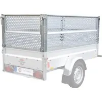 Gitteraufsatz STEMA, silber, H:66cm - Zubehör für Autoanhänger, stabiler Stahlblechaufsatz für STEMA Anhänger, ideal für sicheres Transportieren von Gütern mit einer Höhe von 66 cm.
