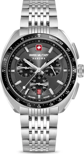 SWISS MILITARY HANOWA - DEFENDER - Chronograph - Herren Uhr - Elegante Herren-Chronograph mit 41 mm Gehäuse aus 316L Edelstahl, doppelt entspiegeltem Saphirglas und bis zu 10 ATM wasserdicht – ideal für Alltag und Wassersport.