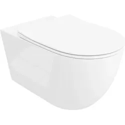 Wand-WC Hänge Toilette Lavita - Elegante Badezimmerlösung - Entdecken Sie die elegante Wandhängende Toilette Lavita. Mit ihrem randlosen Design und hygienischem Spülmechanismus bietet sie nicht nur Stil, sondern auch eine einfache Reinigung für Ihr Badezimmer.