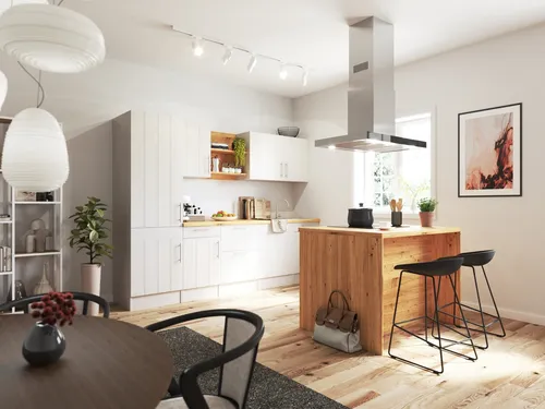 Respekta Küchenzeile Anton 280 cm - Landhausstil mit Induktionskochfeld - Einbauküche im modernen Landhausstil mit ergonomischer Arbeitshöhe, ausgestattet mit Induktionskochfeld und hochwertigen Elektrogeräten für effizientes Kochen.