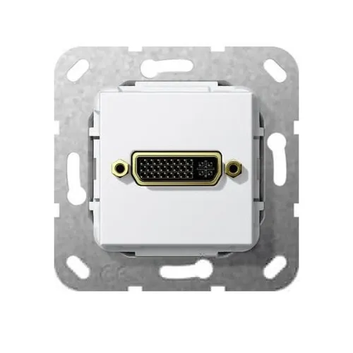 Gira 564403 DVI Gender Changer, System 55 - Zubehör & Ersatzteile für einfache Installation, ideal für die Verbindung von DVI-Kabeln mit Schraubbefestigung in reinweiß glänzendem Design.