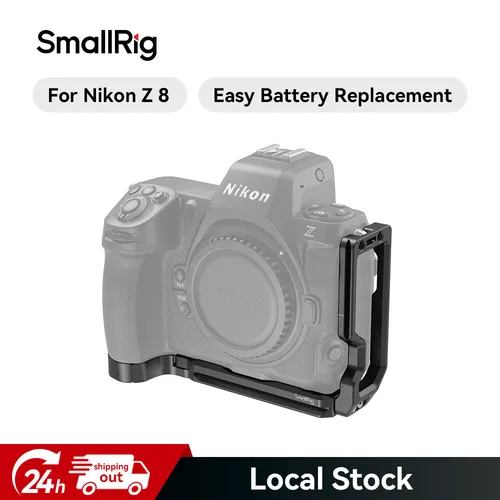 L-Winkel Kamera für Nikon Z8 - SmallRig 3942 - L-Winkel Bracket aus Aluminium, leicht und ausziehbar für problemlosen Akkuwechsel. Ideal für professionelle Aufnahmen mit Nikon Z8.